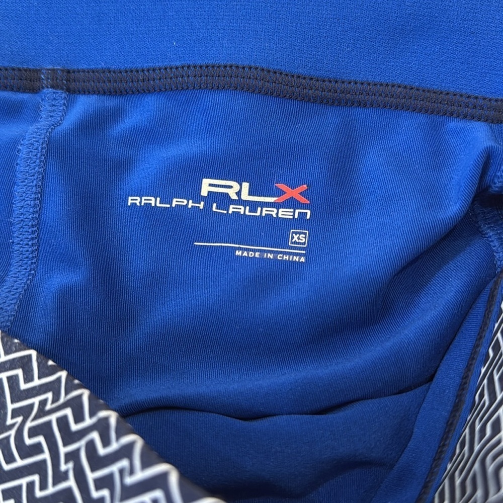 RLX Ralph Lauren Pleated Golf Skirt sz XS navy blue geometric - Picture 4 of 6
